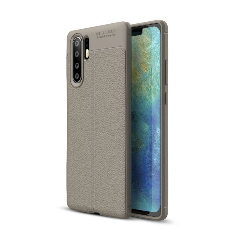 Huawei P30 Plus Dvouřadé Kožené Pouzdro S Liči