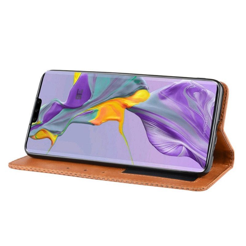 Kožené Pouzdro Folio Huawei Mate 30 Stylizovaný Vintage Kožený Efekt