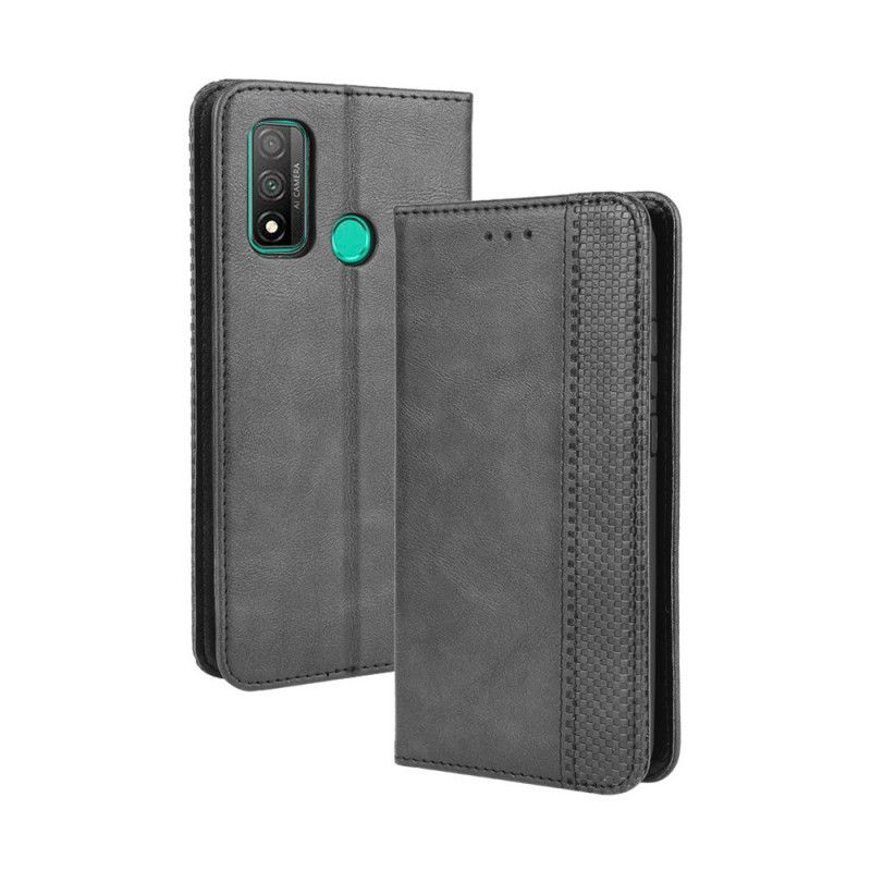 Kožené Pouzdro Folio Huawei P Smart 2020 Stylizovaný Vintage Kožený Efekt