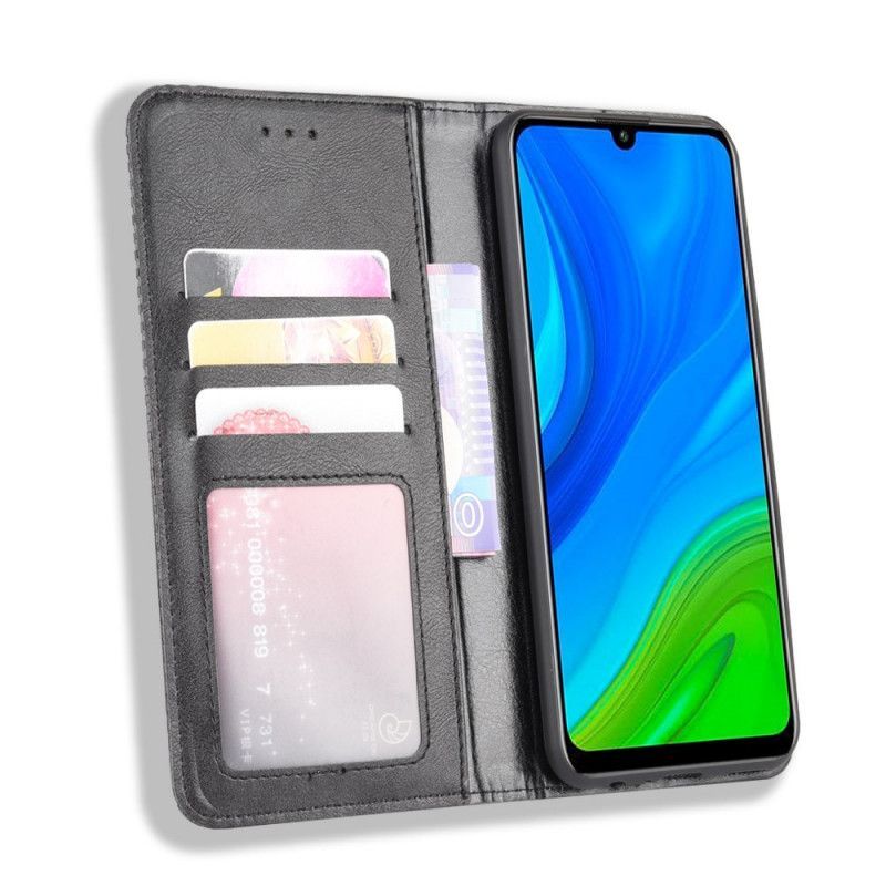 Kožené Pouzdro Folio Huawei P Smart 2020 Stylizovaný Vintage Kožený Efekt