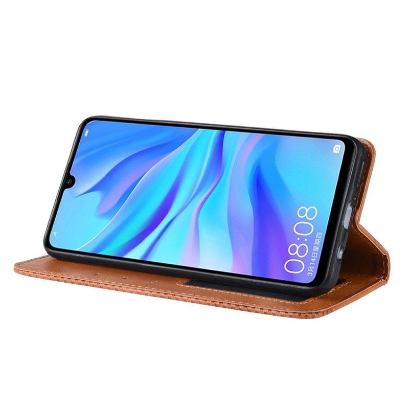 Kožené Pouzdro Folio Huawei P Smart Plus 2019 Stylizovaný Vintage Kožený Efekt