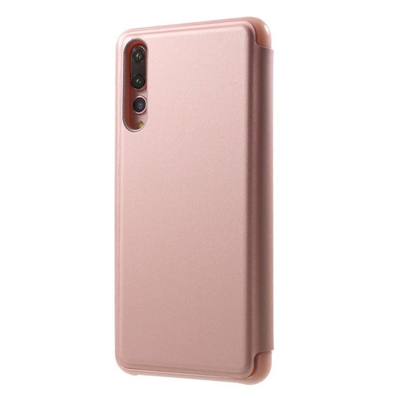 Kožené Pouzdro Folio Huawei P20 Pro Zrcadlový A Kožený Efekt