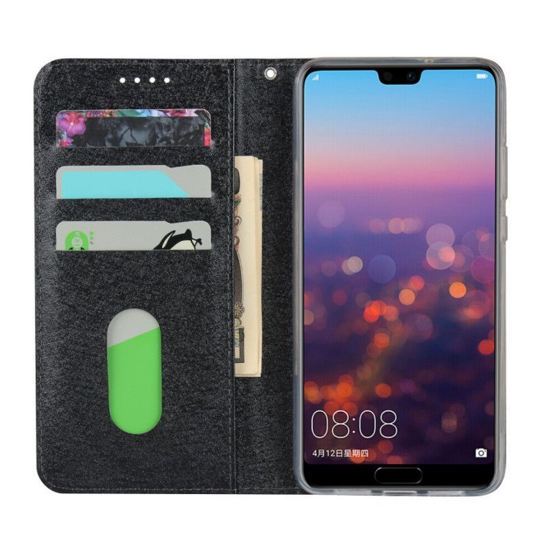 Kožené Pouzdro Folio Huawei P20 Styl Z Měkké Kůže S Páskem