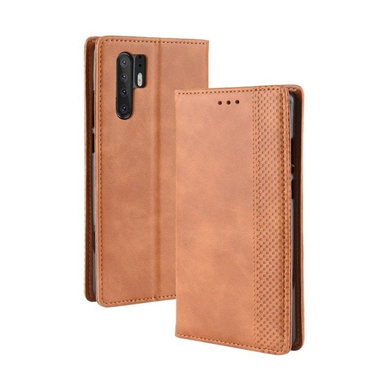 Kožené Pouzdro Folio Huawei P30 Pro Stylizovaný Vintage Kožený Efekt