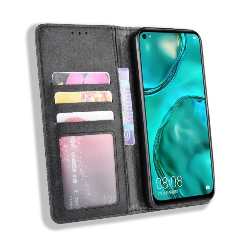 Kožené Pouzdro Folio Huawei P40 Lite Stylizovaný Vintage Kožený Efekt