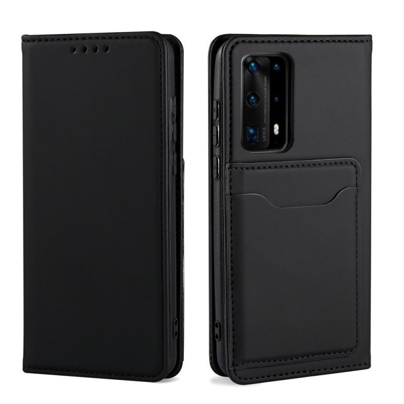 Kožené Pouzdro Folio Huawei P40 Pro Držák Podpůrné Karty