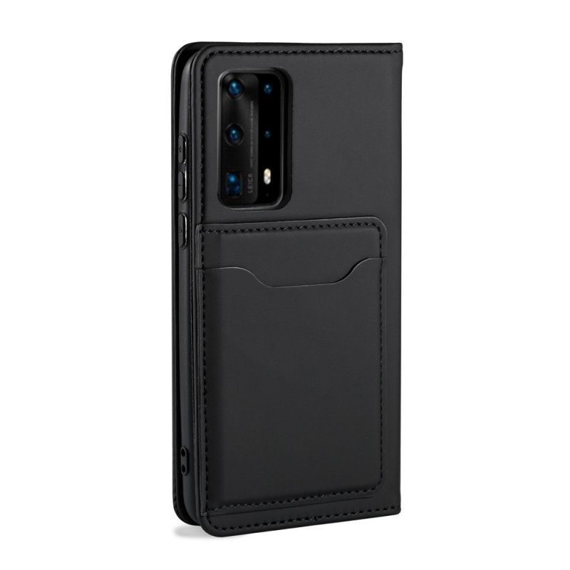 Kožené Pouzdro Folio Huawei P40 Pro Držák Podpůrné Karty