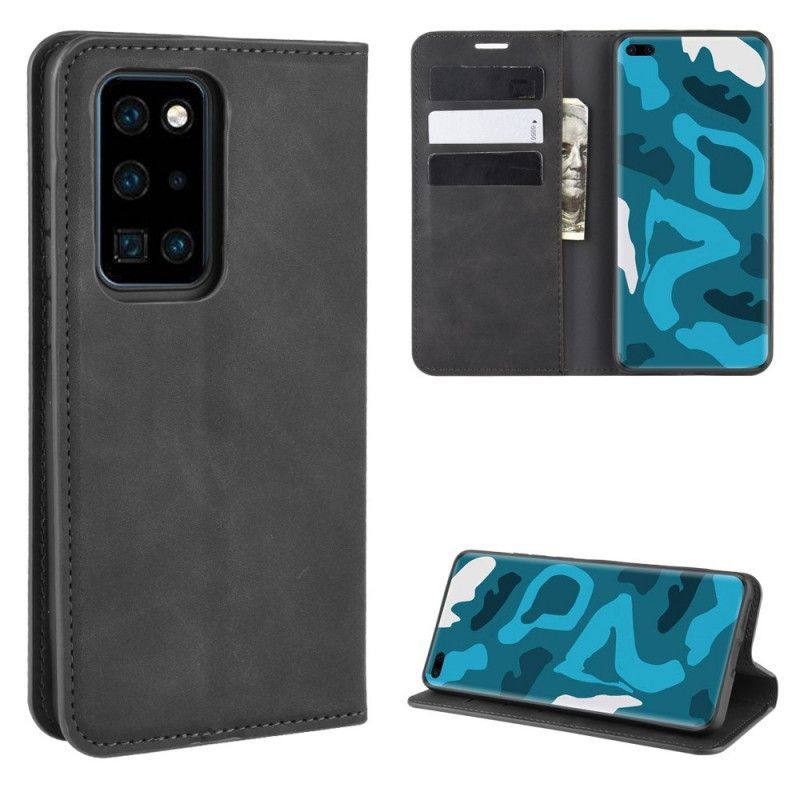 Kožené Pouzdro Folio Huawei P40 Pro Efekt Kůže V Obchodním Stylu