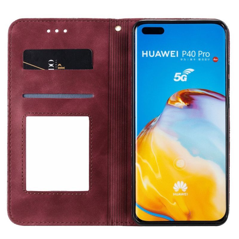 Kožené Pouzdro Folio Huawei P40 Pro Tisk Hvězdy