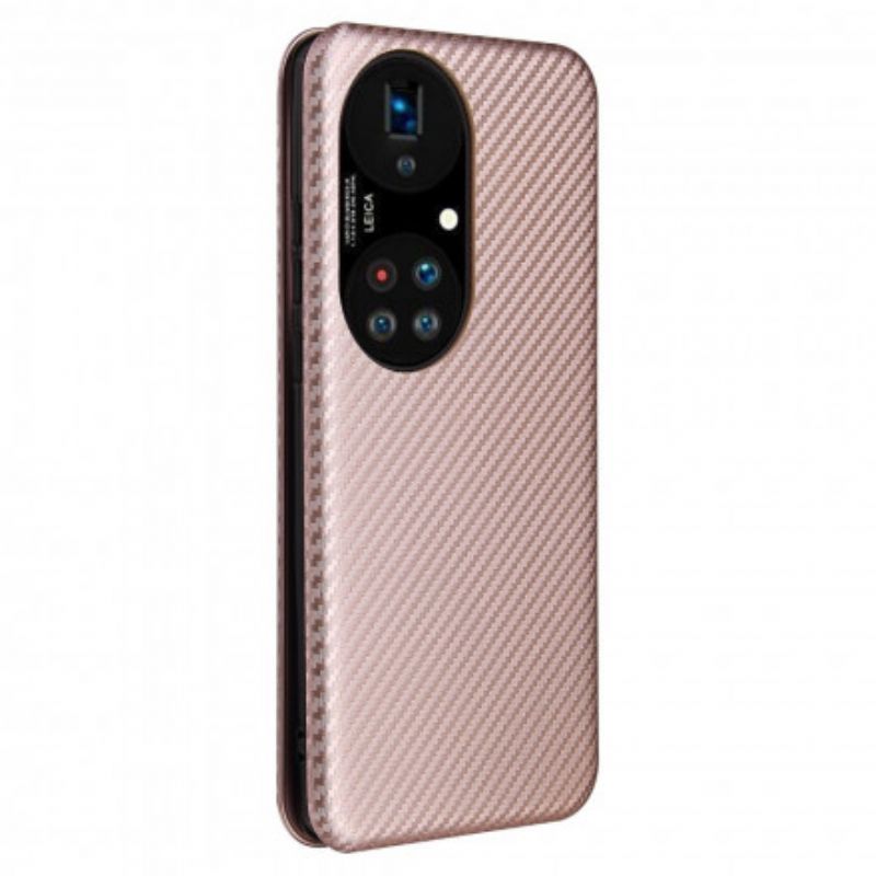 Kožené Pouzdro Folio Huawei P50 Pro Uhlíkové Vlákno