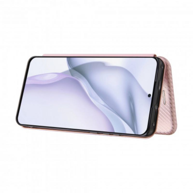 Kožené Pouzdro Folio Huawei P50 Pro Uhlíkové Vlákno