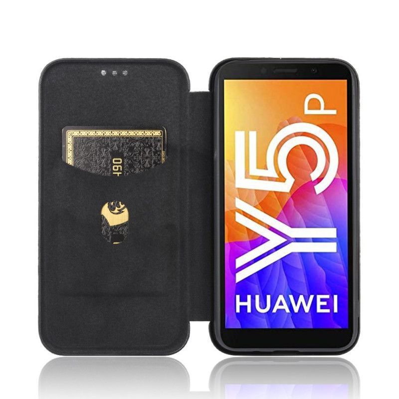 Kožené Pouzdro Folio Huawei Y5p Uhlíkové Vlákno