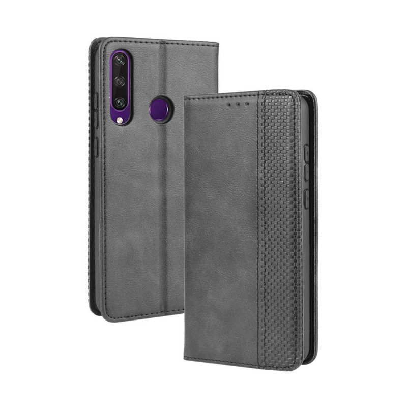 Kožené Pouzdro Folio Huawei Y6p Stylizovaný Vintage Kožený Efekt