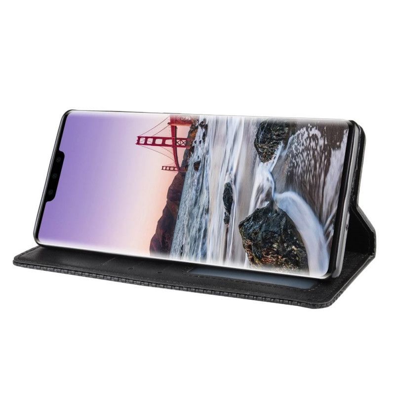 Kožené Pouzdro Folio Na Huawei Mate 30 Pro Stylizovaný Vintage Kožený Efekt