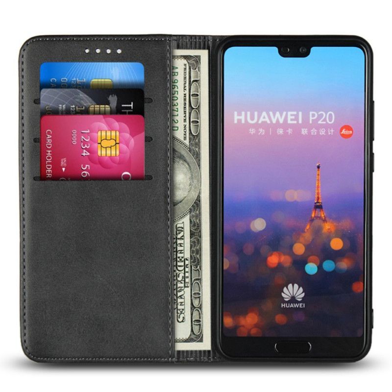 Kožené Pouzdro Folio Na Huawei P20 Jednoduchý Kožený Styl