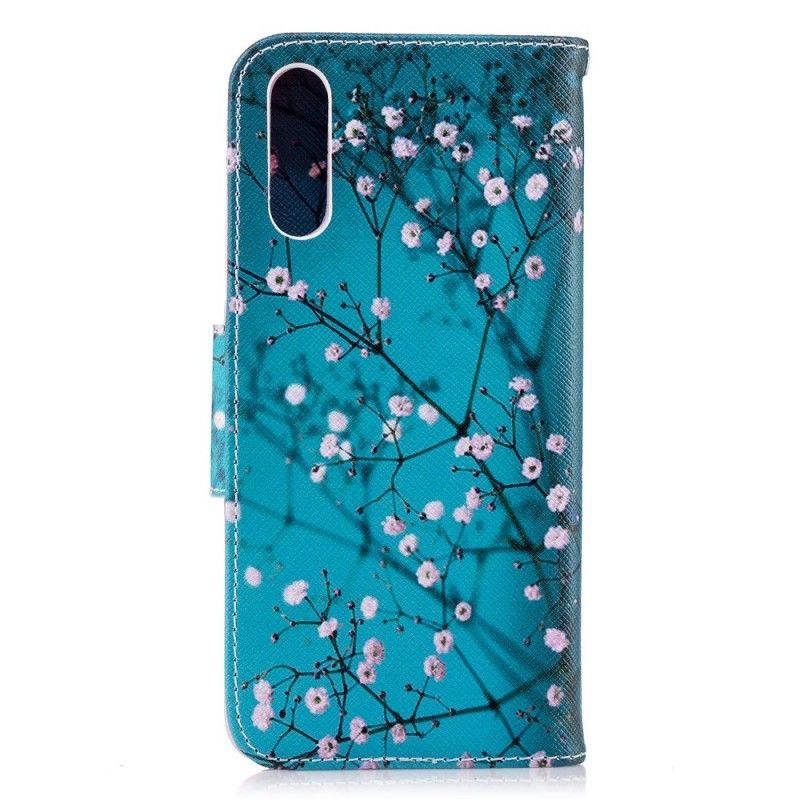 Kožené Pouzdro Huawei P20 Kvetoucí Strom