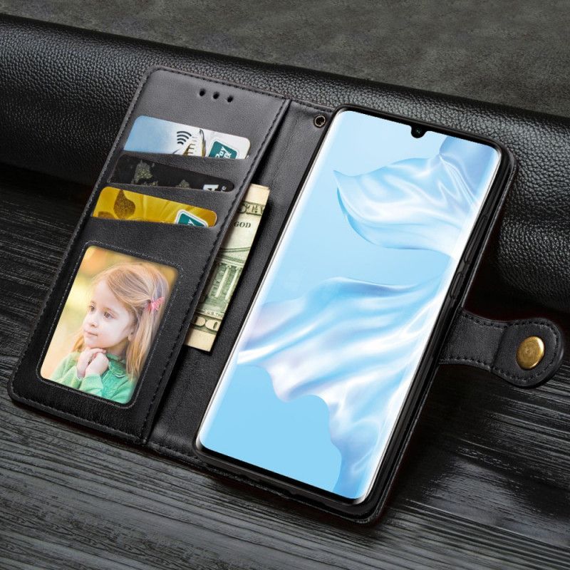 Kožené Pouzdro Na Huawei P30 Pro Umělá Kůže A Vintage Spona