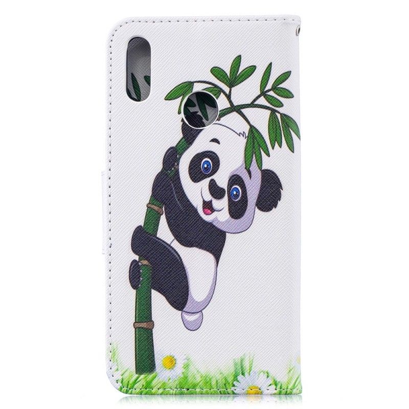 Kožené Pouzdro Na Huawei Y7 2019 Panda Na Bambusu