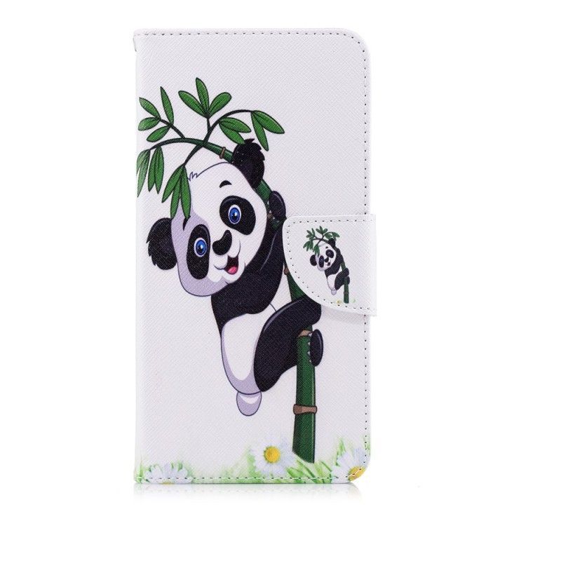 Kožený Kryt Huawei P20 Pro Panda Na Bambusu