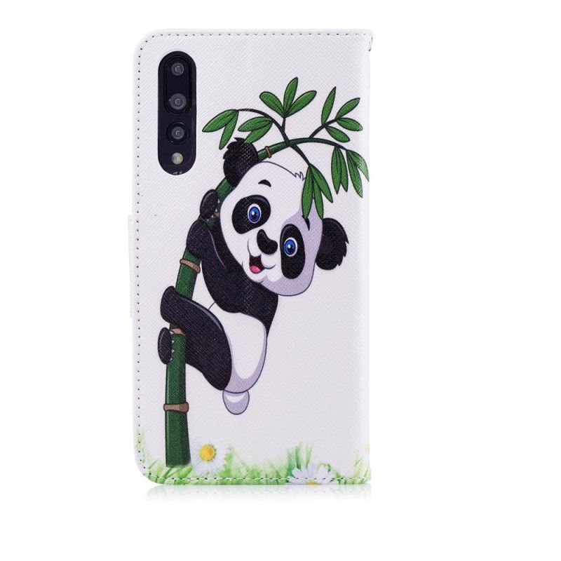 Kožený Kryt Huawei P20 Pro Panda Na Bambusu