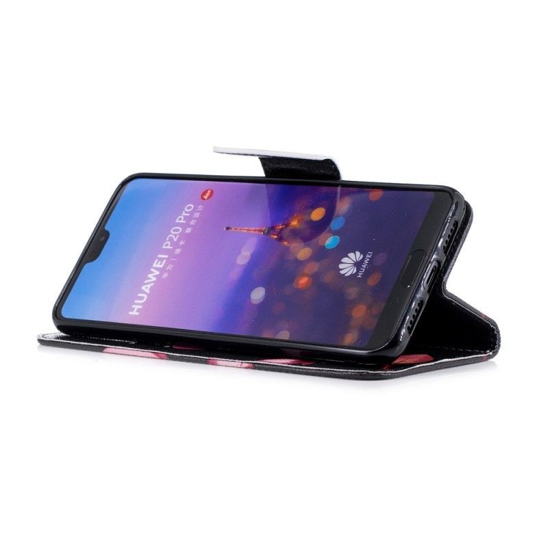 Kožený Kryt Huawei P20 Pro Růžový Květ