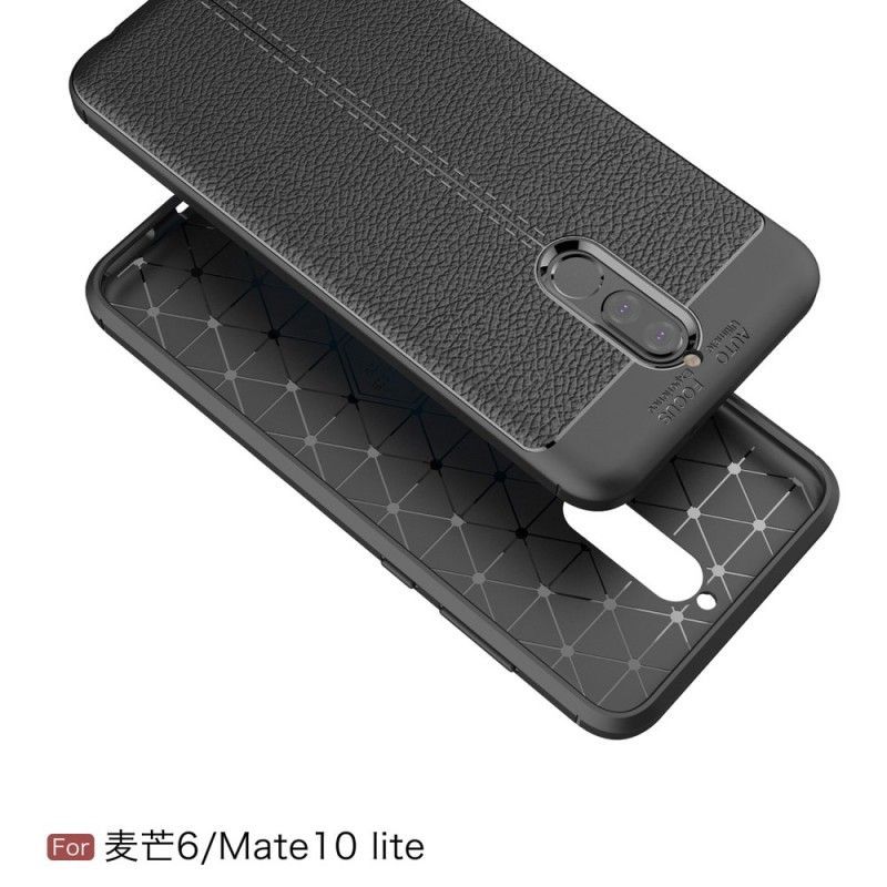 Kryt Huawei Mate 10 Lite Litchi S Dvojitým Koženým Efektem