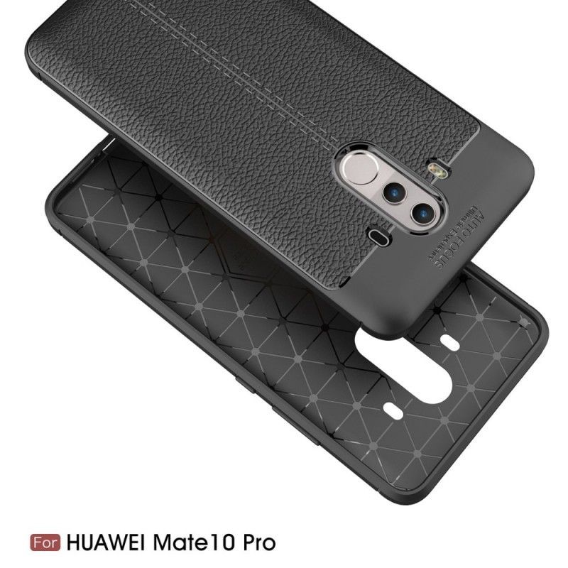 Kryt Huawei Mate 10 Pro Litchi S Dvojitým Koženým Efektem