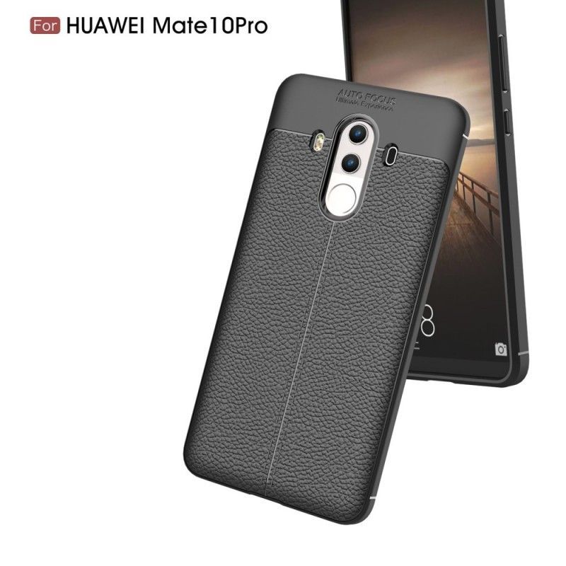 Kryt Huawei Mate 10 Pro Litchi S Dvojitým Koženým Efektem