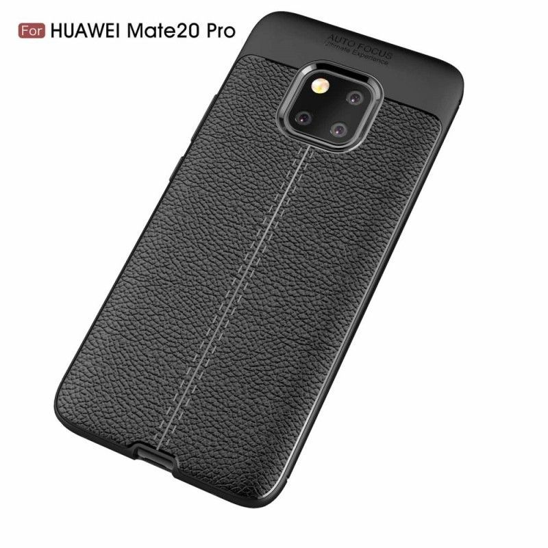 Kryt Huawei Mate 20 Pro Litchi S Dvojitým Koženým Efektem