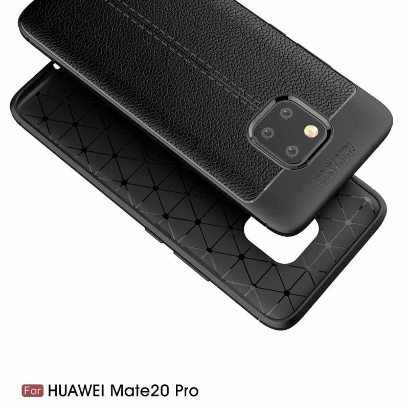 Kryt Huawei Mate 20 Pro Litchi S Dvojitým Koženým Efektem