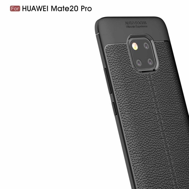 Kryt Huawei Mate 20 Pro Litchi S Dvojitým Koženým Efektem