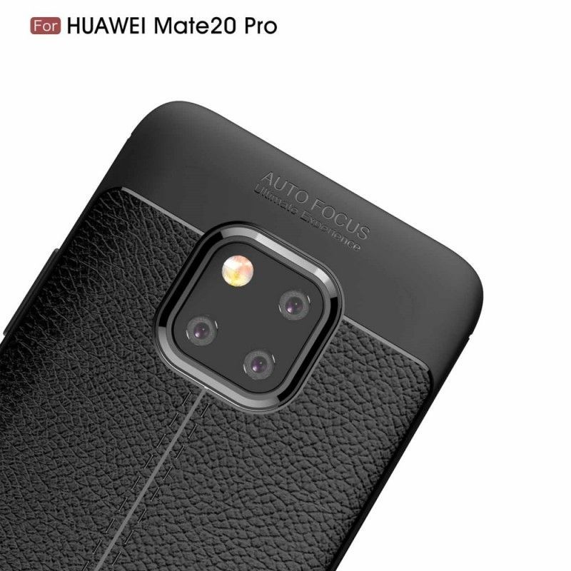 Kryt Huawei Mate 20 Pro Litchi S Dvojitým Koženým Efektem