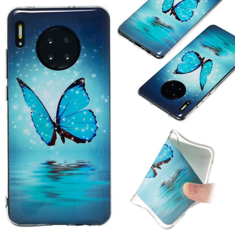 Kryt Huawei Mate 30 Fluorescenční Modrý Motýl