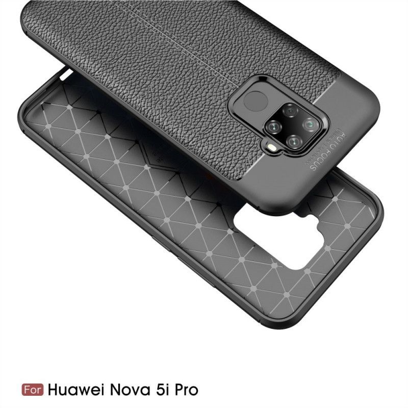 Kryt Huawei Mate 30 Lite Litchi S Dvojitým Koženým Efektem