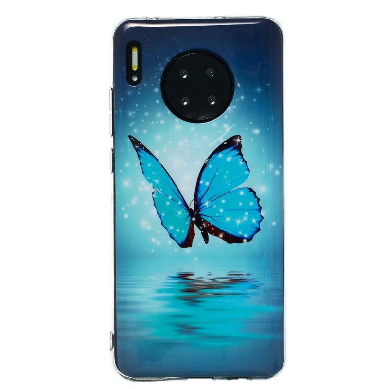 Kryt Huawei Mate 30 Pro Fluorescenční Modrý Motýl