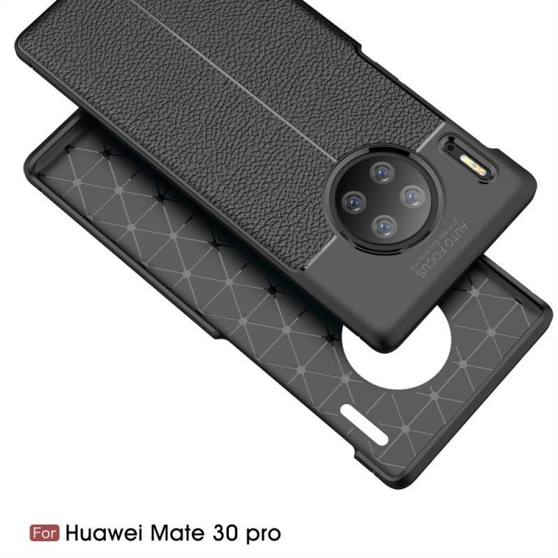 Kryt Huawei Mate 30 Pro Litchi S Dvojitým Koženým Efektem