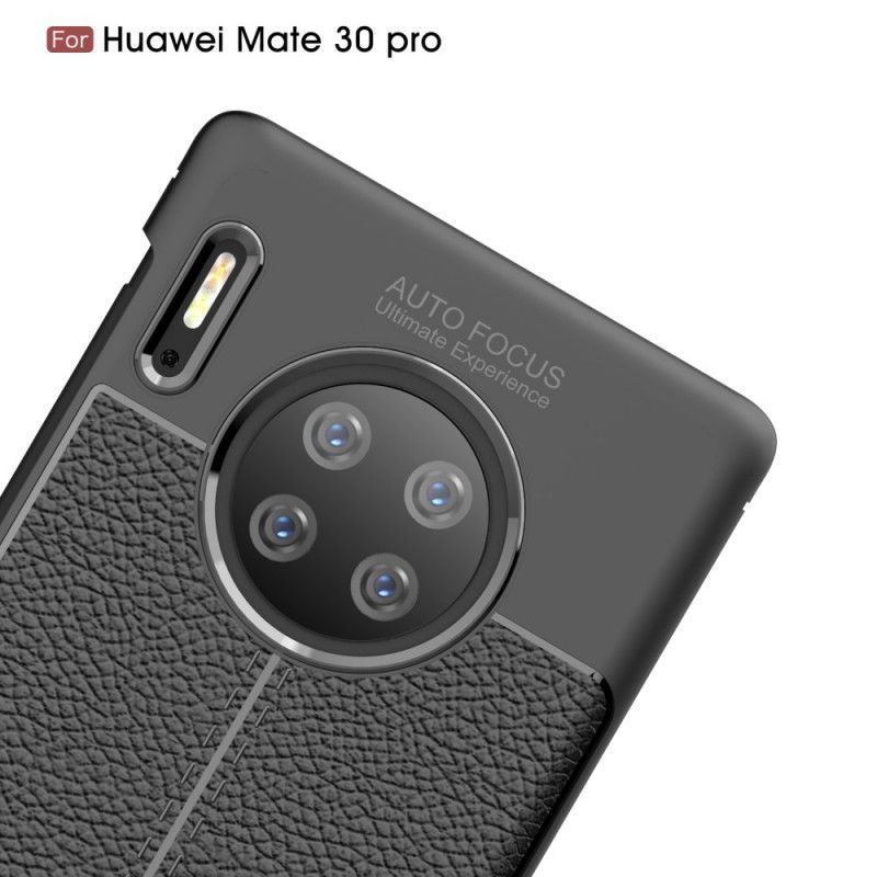 Kryt Huawei Mate 30 Pro Litchi S Dvojitým Koženým Efektem