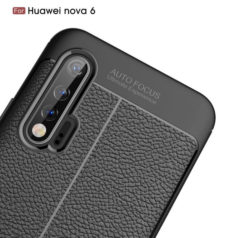 Kryt Huawei Nova 6 Litchi S Dvojitým Koženým Efektem