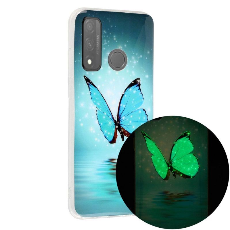 Kryt Huawei P Smart 2020 Fluorescenční Modrý Motýl