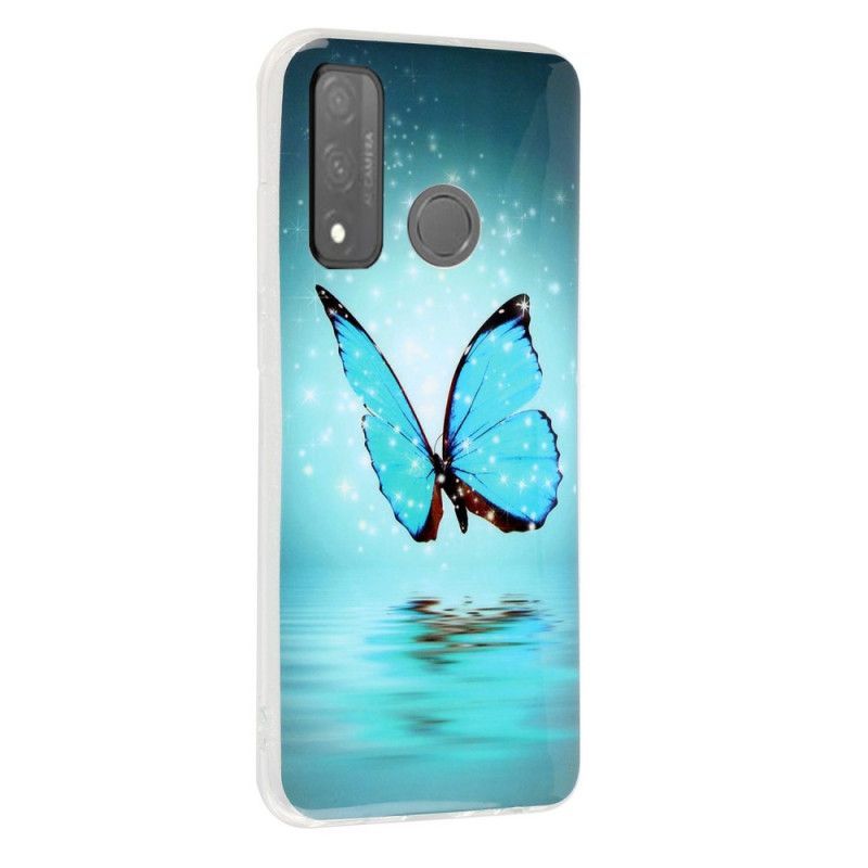 Kryt Huawei P Smart 2020 Fluorescenční Modrý Motýl