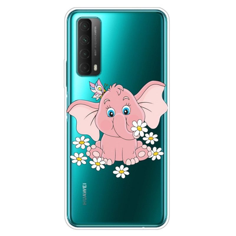 Kryt Huawei P Smart 2021 Průhledný Růžový Slon