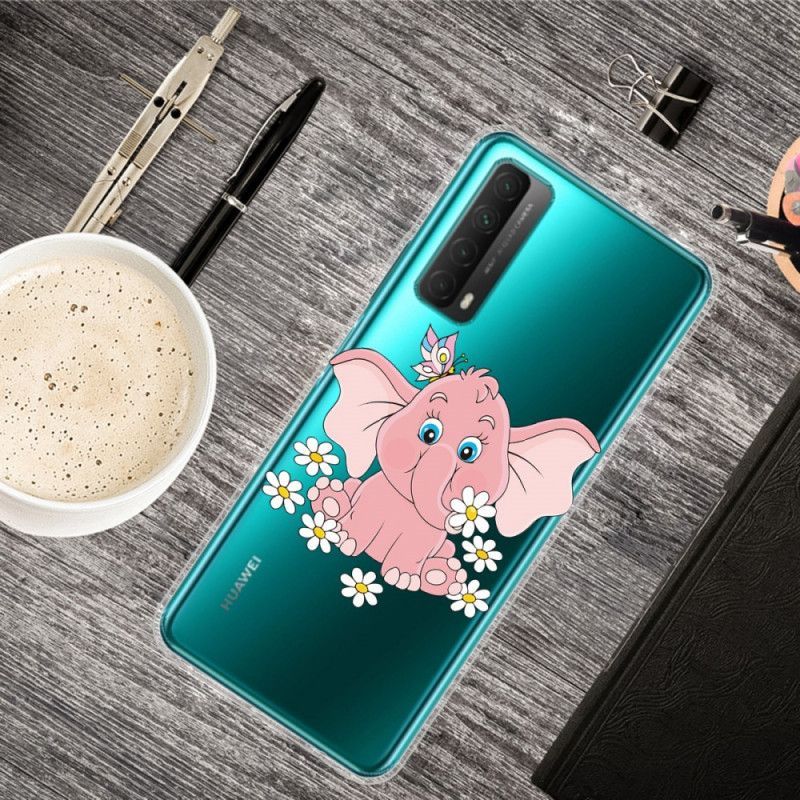 Kryt Huawei P Smart 2021 Průhledný Růžový Slon