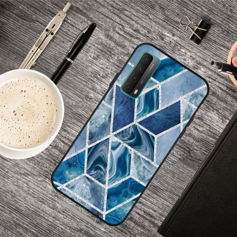 Kryt Huawei P Smart 2021 Tmavá Geometrie Mramoru