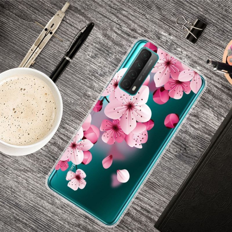 Kryt Huawei P Smart 2021 Velké Růžové Květy