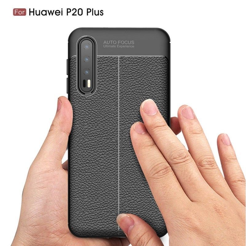 Kryt Huawei P20 Pro Litchi S Dvojitým Koženým Efektem