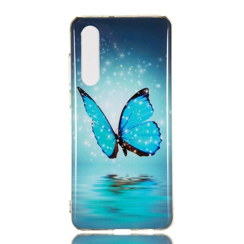 Kryt Huawei P30 Fluorescenční Modrý Motýl