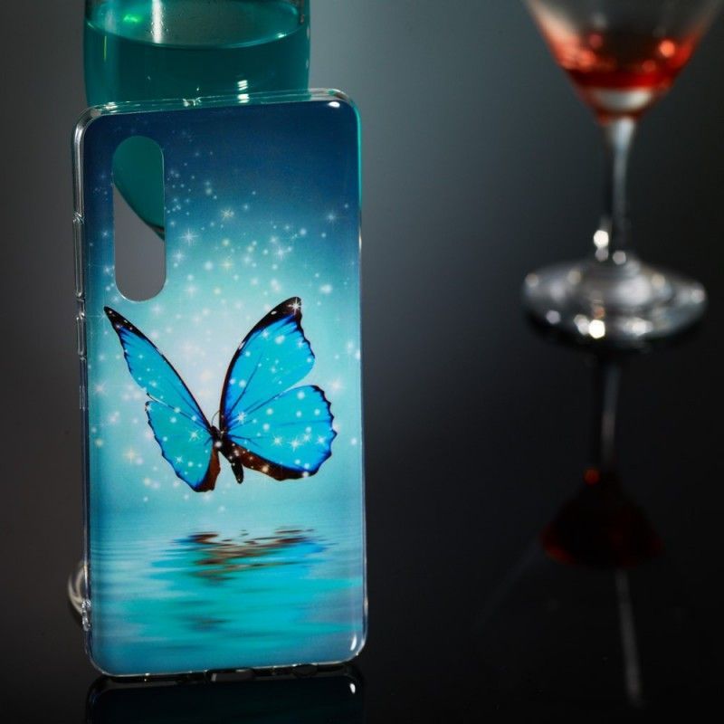 Kryt Huawei P30 Fluorescenční Modrý Motýl
