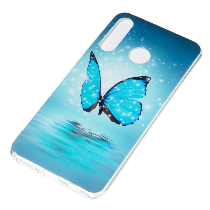 Kryt Huawei P30 Lite Fluorescenční Modrý Motýl