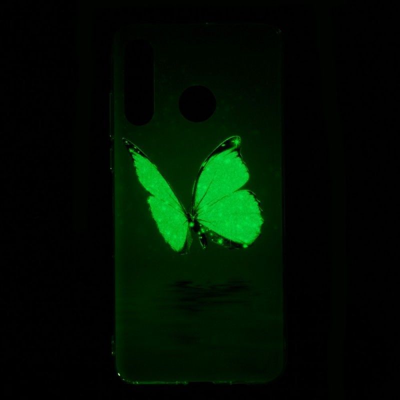 Kryt Huawei P30 Lite Fluorescenční Modrý Motýl