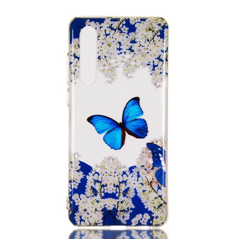 Kryt Huawei P30 Modrý Motýl A Zimní Květiny